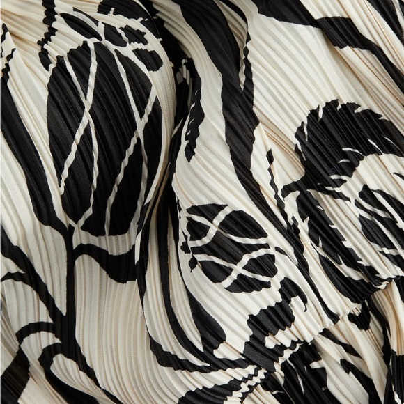 H&M Plisse Dress - balloon sleeve v-neck - Picture 5 of 7